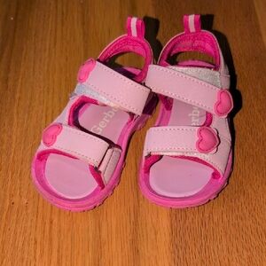 Gerber Pink Sporty Sandals with Velcro Straps